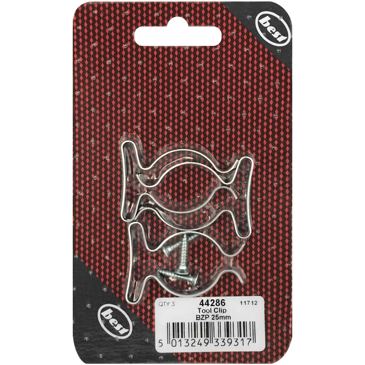 Best Tool Clip BZP 25mm pack of 3