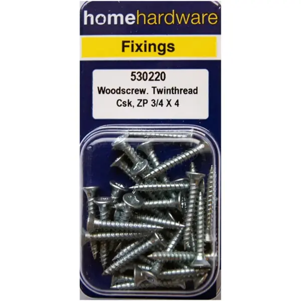 Hardened Pozi Twinthread CSK Woodscrews BZP 0.75" x 4 - Pack of 35