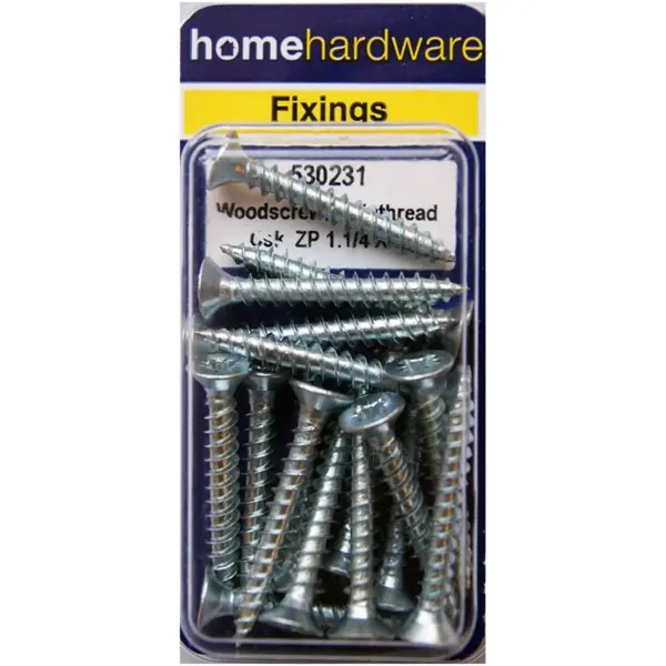 Hardened Pozi Twinthread CSK Woodscrews BZP 1.25" x 8 - Pack of 14