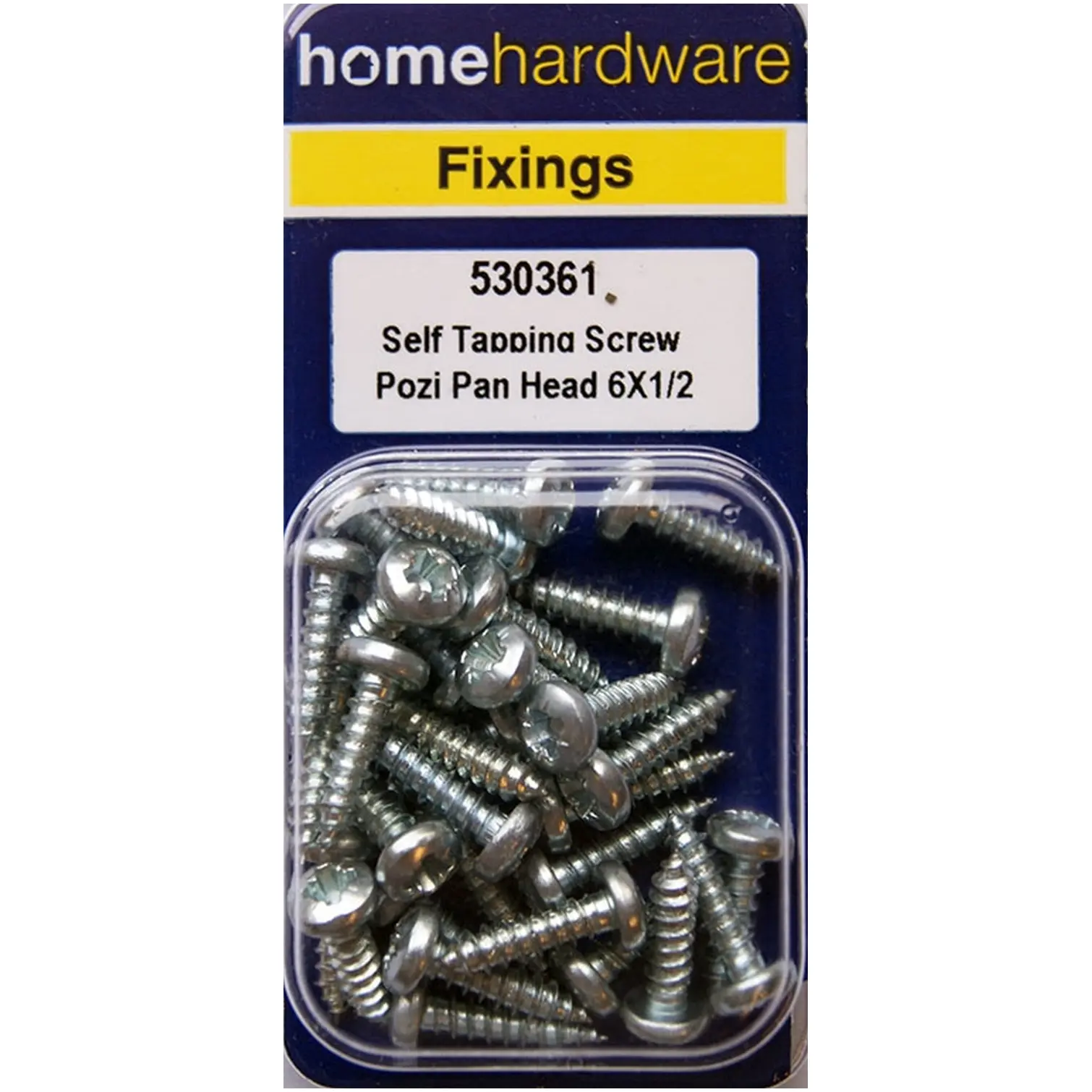 Home Hardware  Pozi Pan Head Self Tapping Screws BZP 1/2" x 6 pack of 28