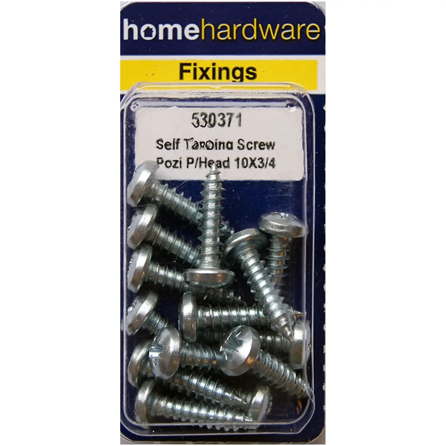 Home Hardware  Pozi Pan Head Self Tapping Screws BZP 3/4" x 10 pack of 12