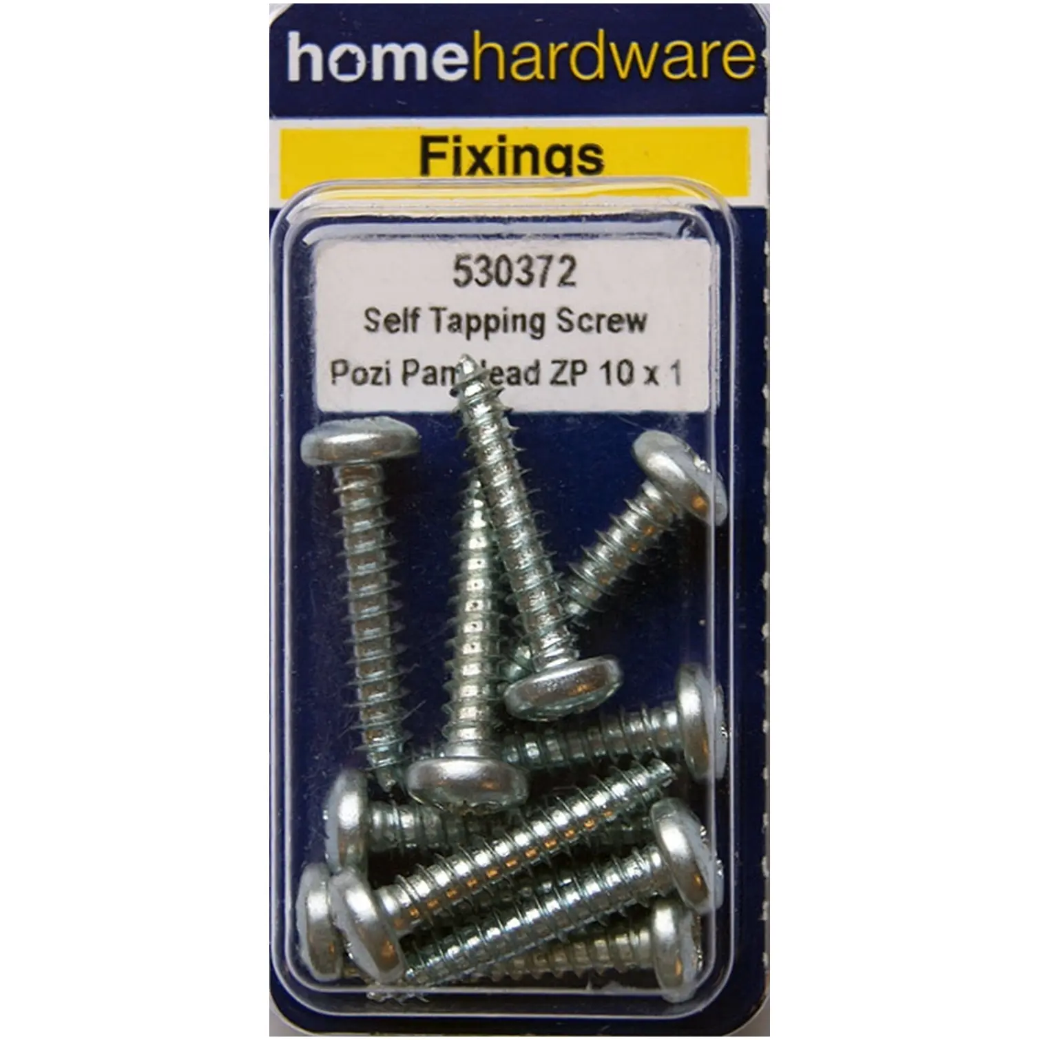 Home Hardware  Pozi Pan Head Self Tapping Screws BZP 1" x 10 pack of 9