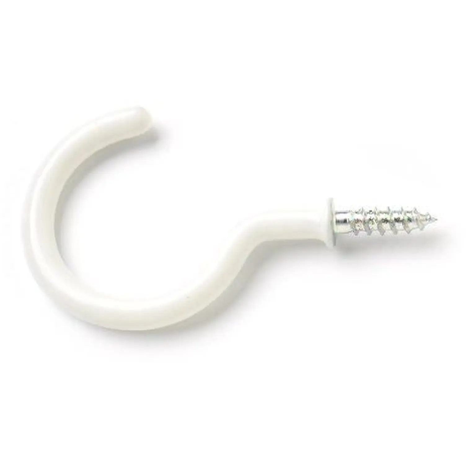 White Plastic Coated Cup Hooks 32mm - Pack of 5