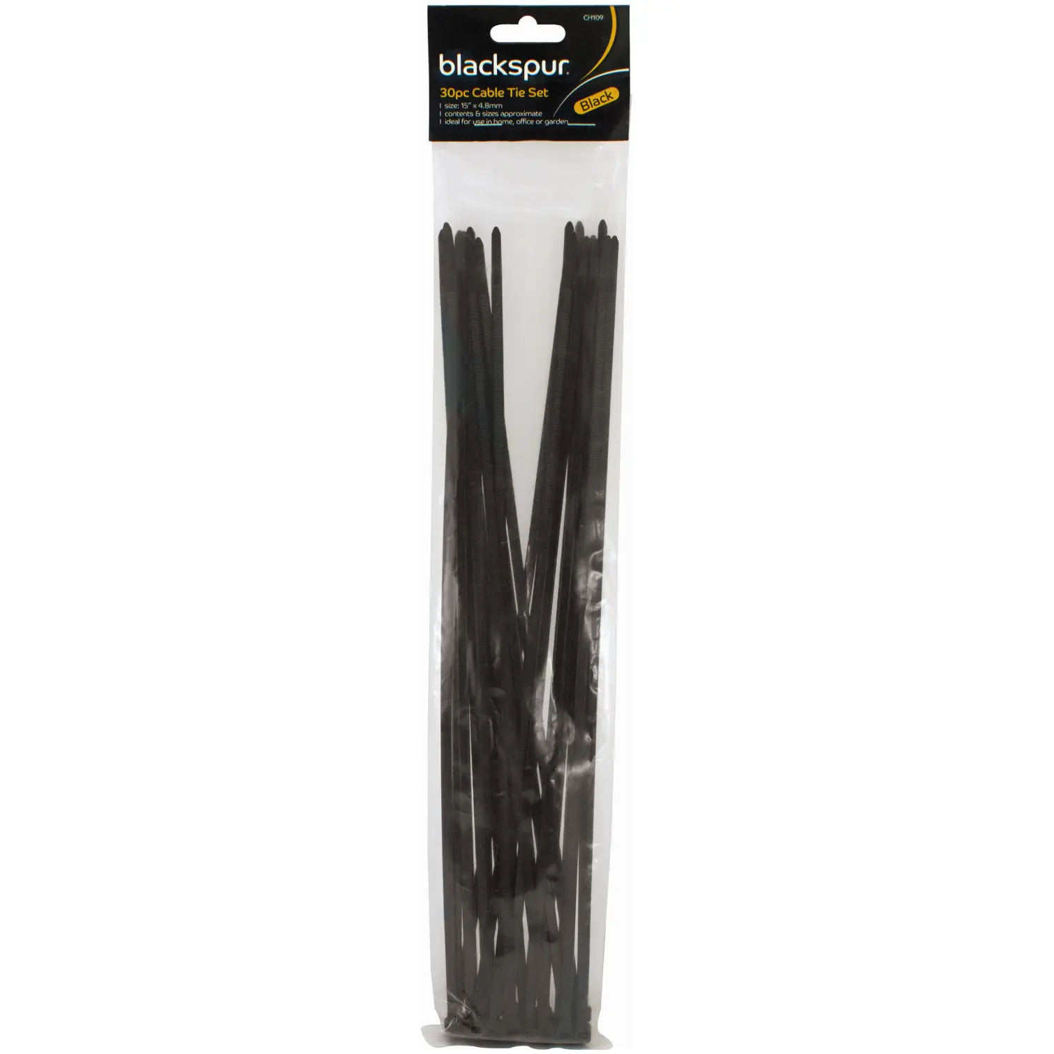 Blackspur Cable Ties 4.8 X 380mm(30pcs)