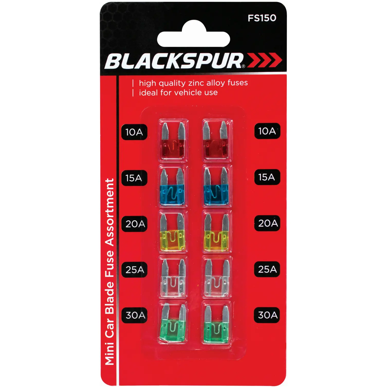 Blackspur Mini Car Blade Fuse Assortment