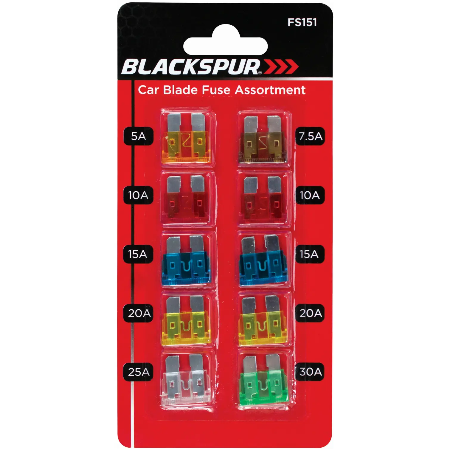 Blackspur Car Blade Fuses Pack of 10
