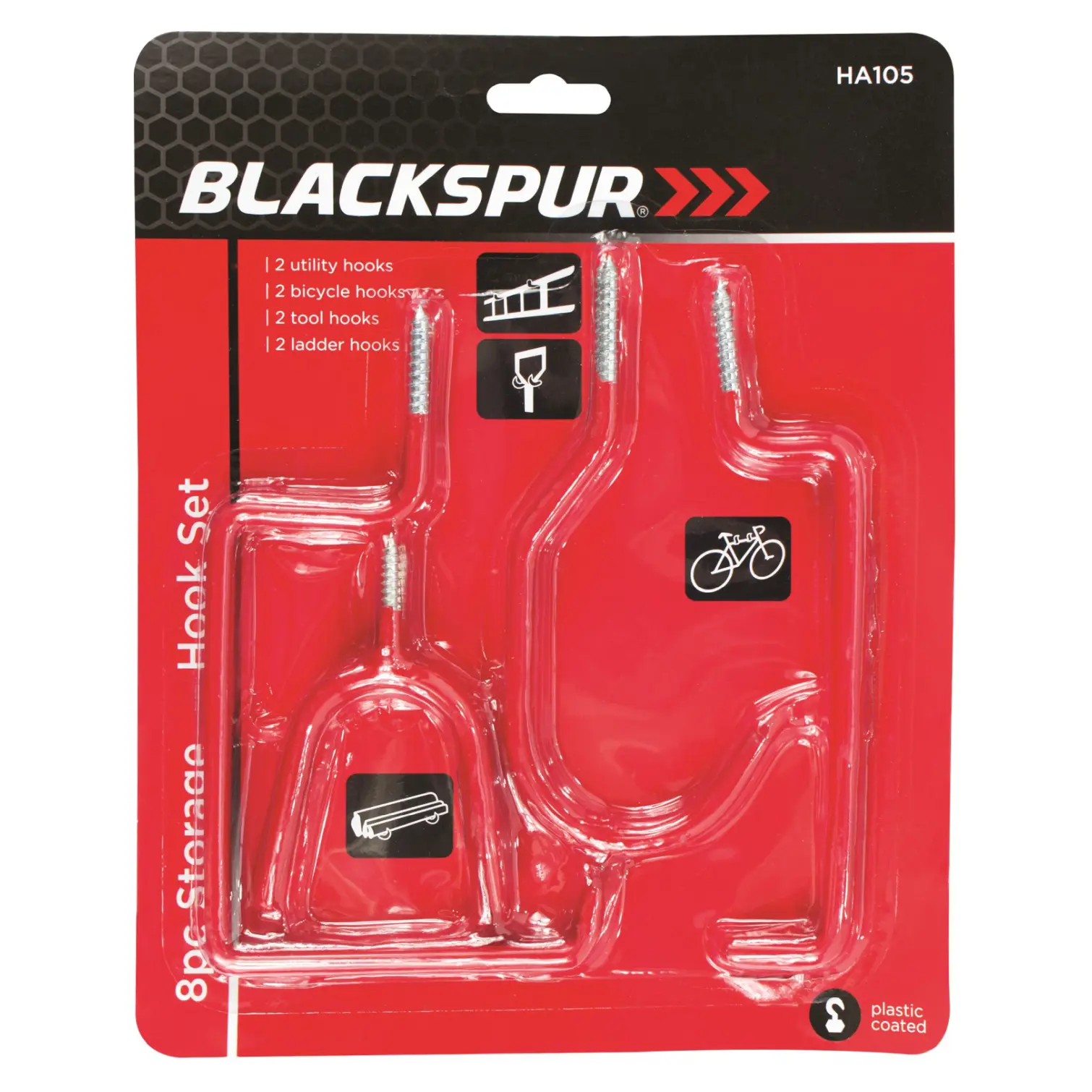 Blackspur Storage Hook Set - 8 Piece