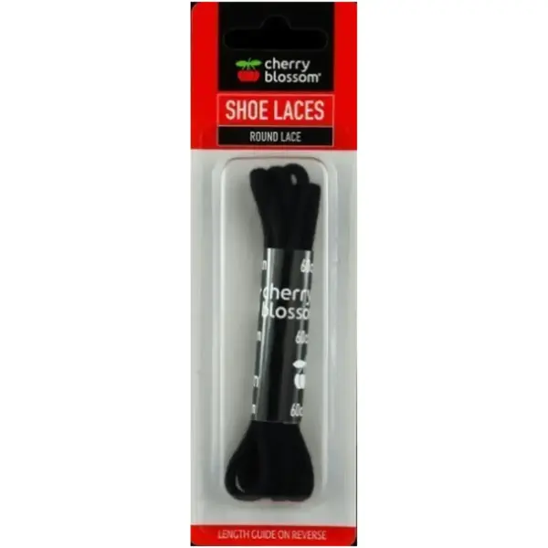 Cherry Blossom Laces Round Black 100cm