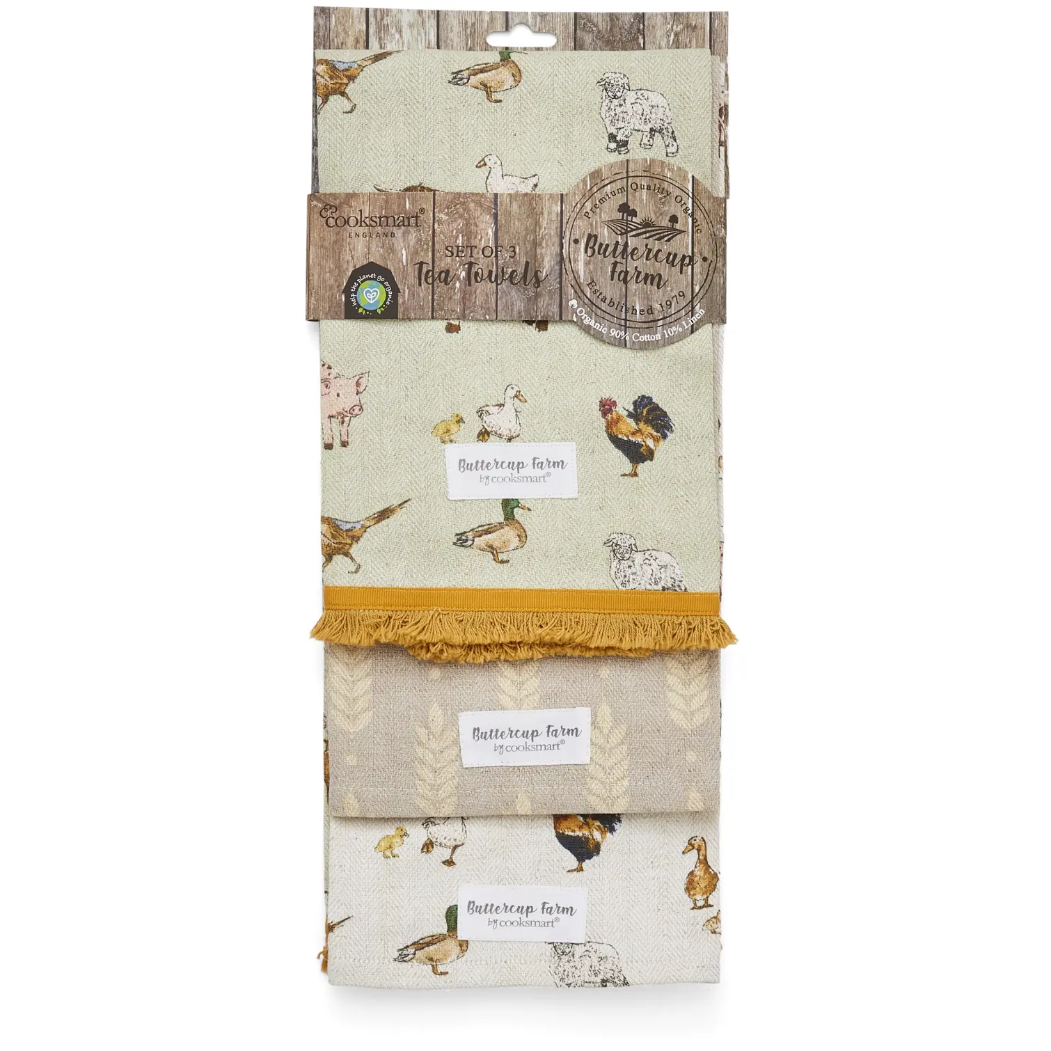 Cooksmart Buttercup Farm 3 Pack Tea Towels