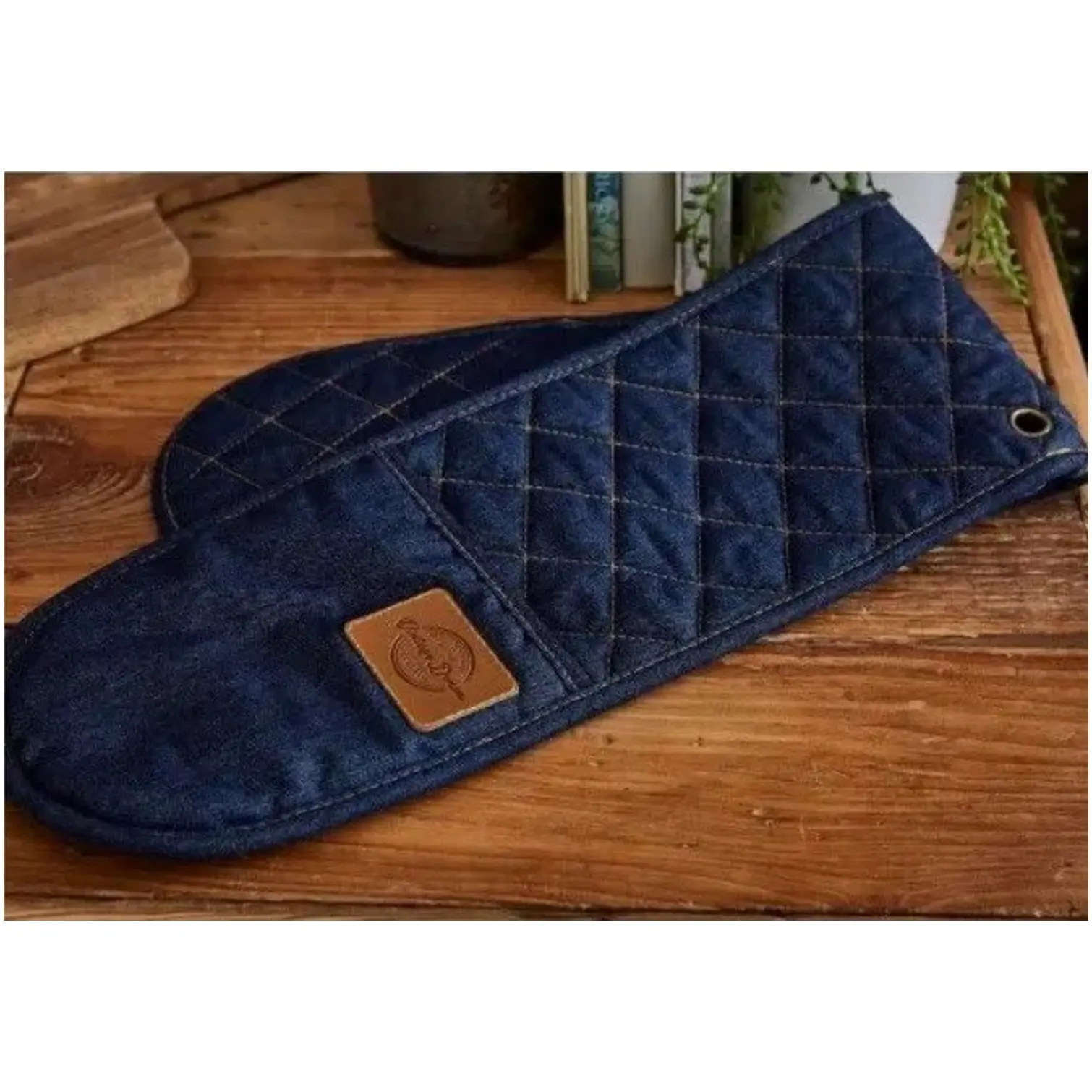 Cooksmart Oxford Denim Double Oven Glove