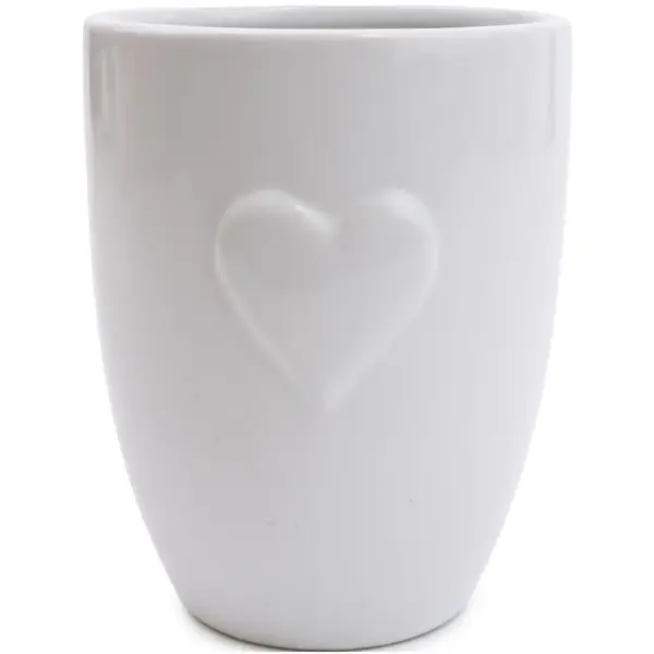 CLT0032 Candlelight Embossed Heart Tumbler White