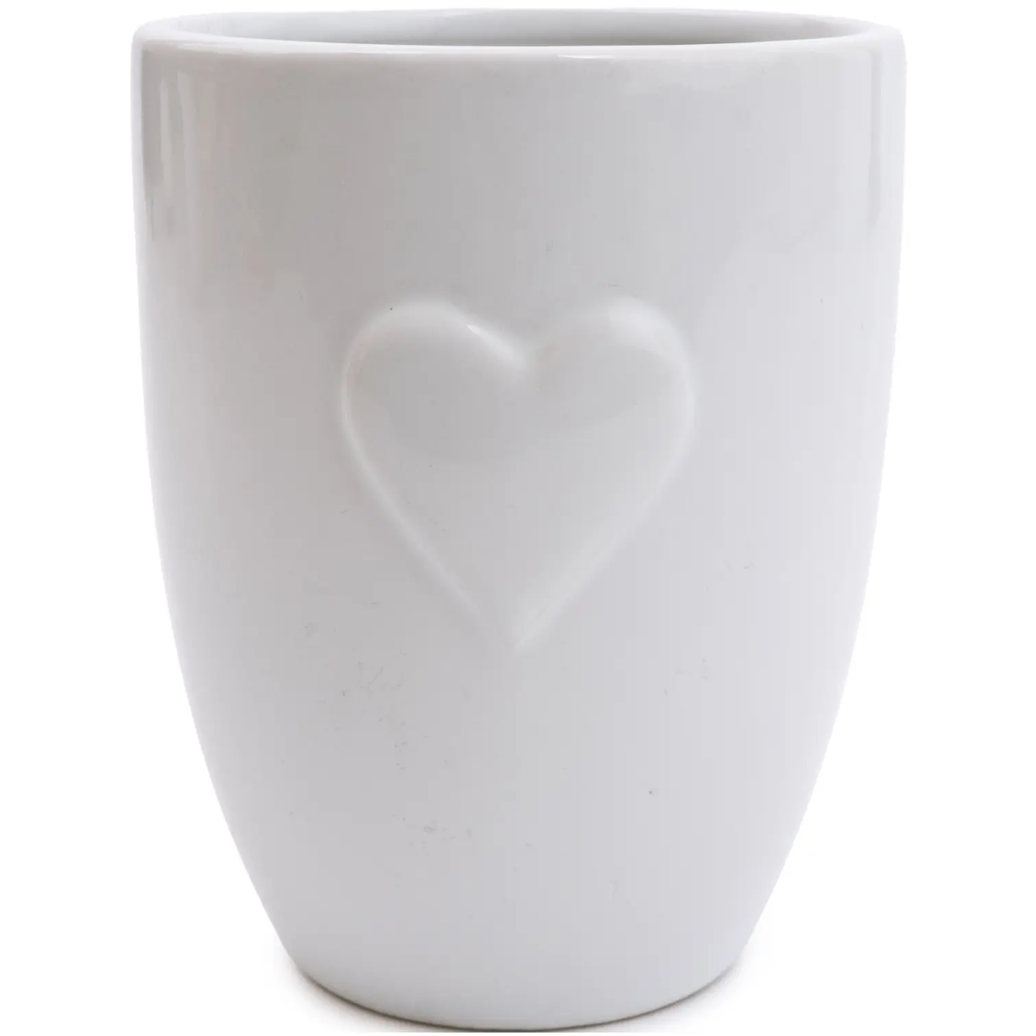 Candlelight Embossed Heart Tumbler White