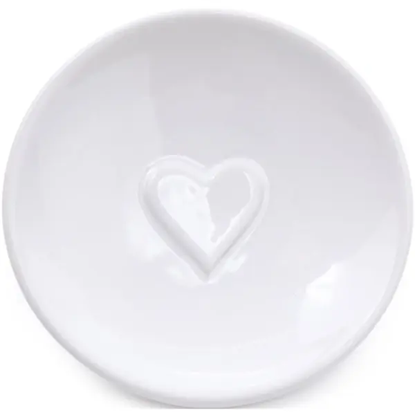 CLT0034 Candlelight Embossed Heart Soapdish White