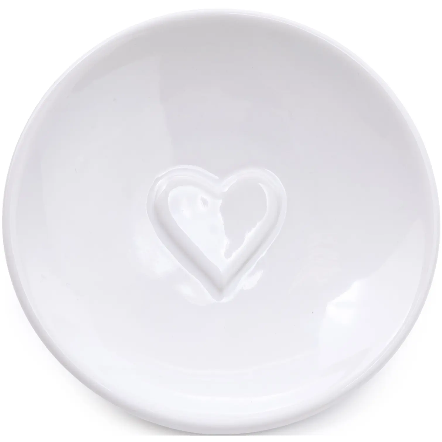 Candlelight Embossed Heart Soapdish White