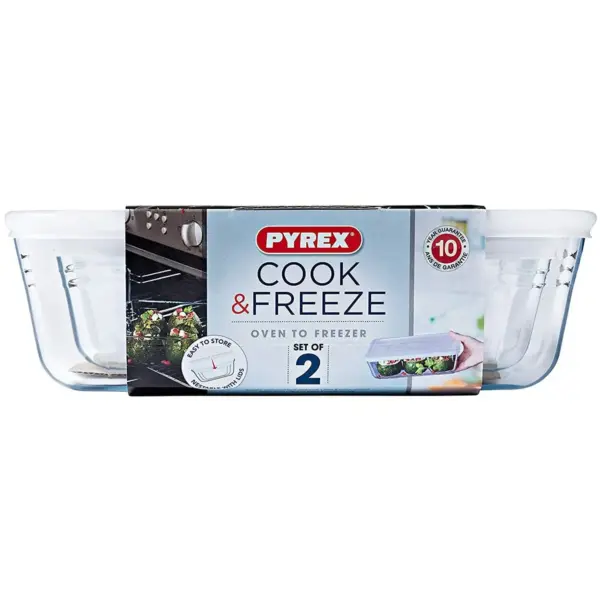 Pyrex Cook & Freeze Storage Set 2 Piece 1.5L 2.6L