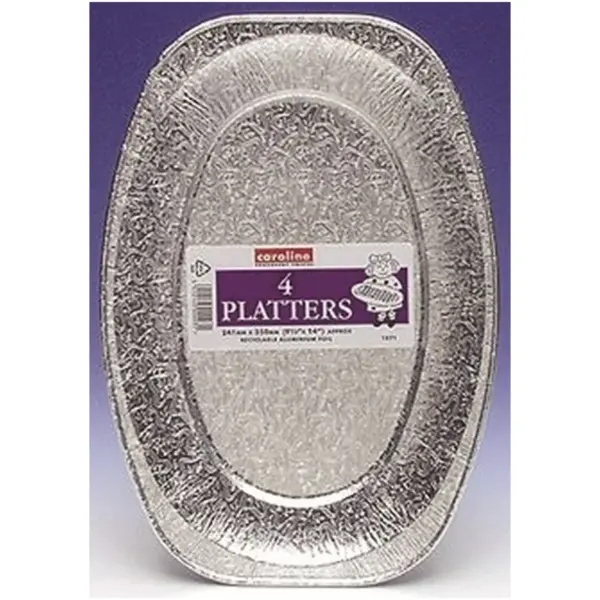 CPA0078 Caroline Silver Foil Platter 241x350mm Pk of 4