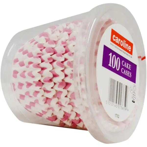 Caroline Cake Cases Pink Spot Pk of 100