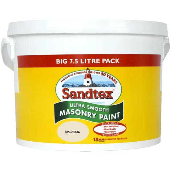 Sandtex Magnolia Sm Masonry Paint 7.5Ltr