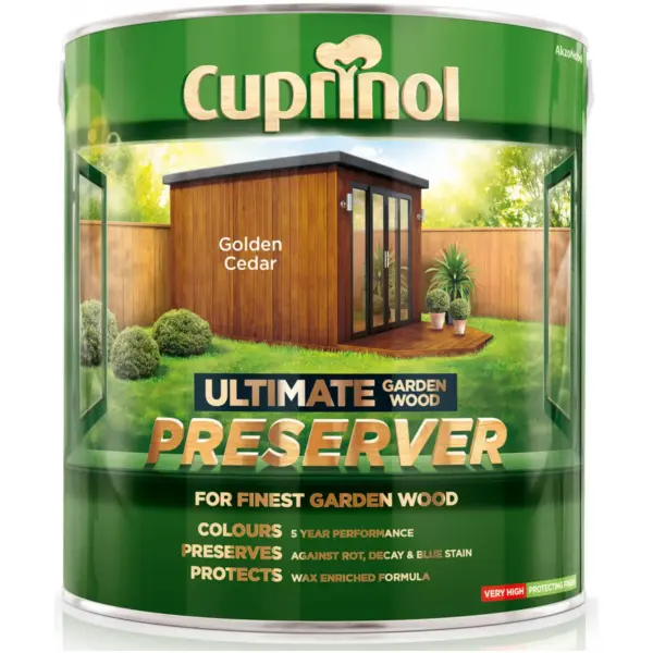 Cuprinol Ultimate Garden Wood Preserver Golden Cedar 4Ltr