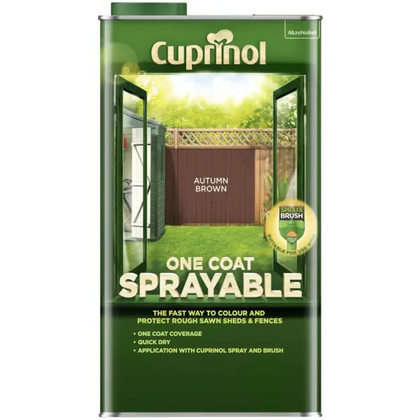 Cuprinol One Coat Sprayable Autumn Brown 5ltr
