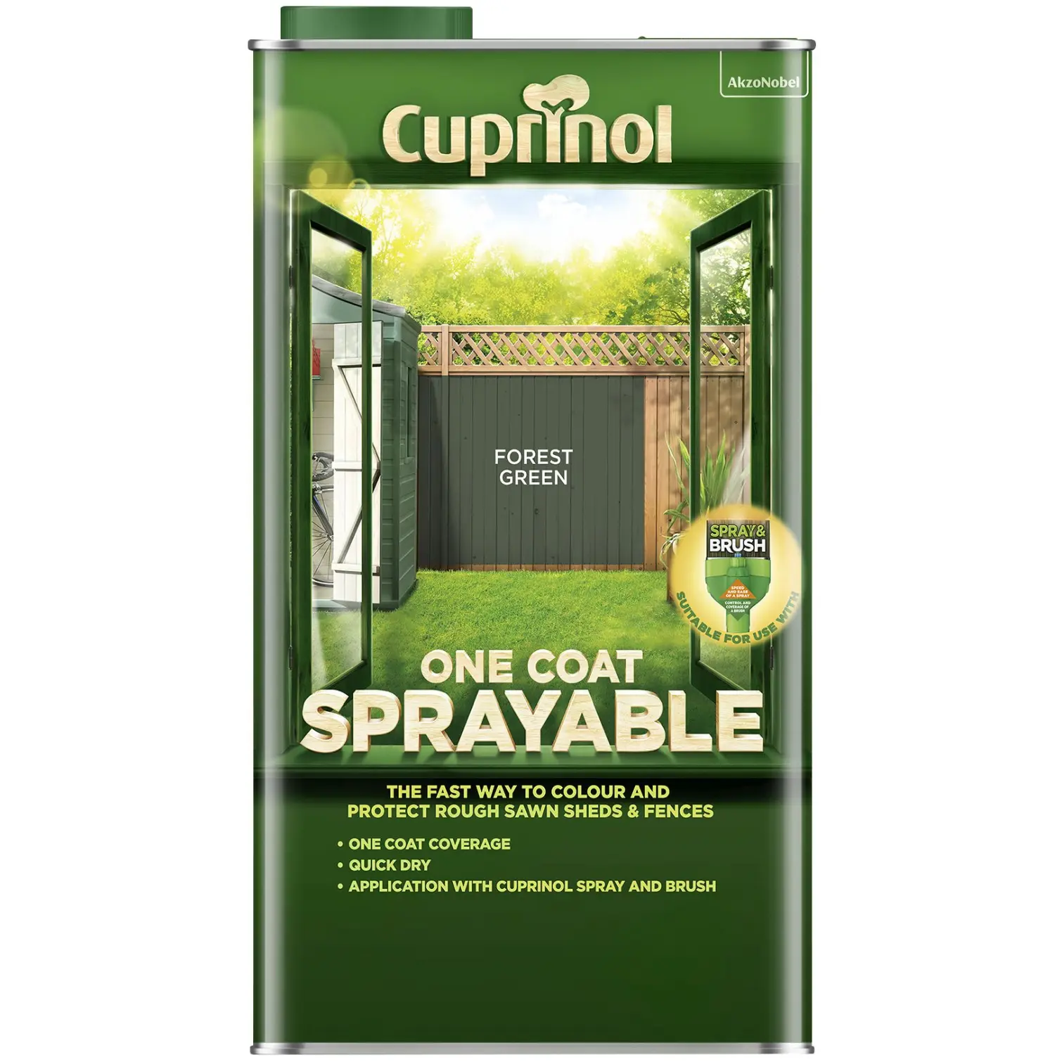 Cuprinol One Coat Sprayable Forest Green 5ltr
