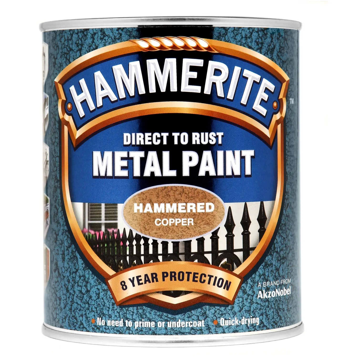 Hammerite Direct To Rust Metal Paint Hammered Copper 750ml