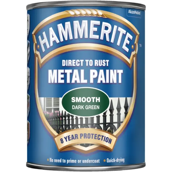 Hammerite Direct to Rust Metal Paint Smooth Dark Green 750ml