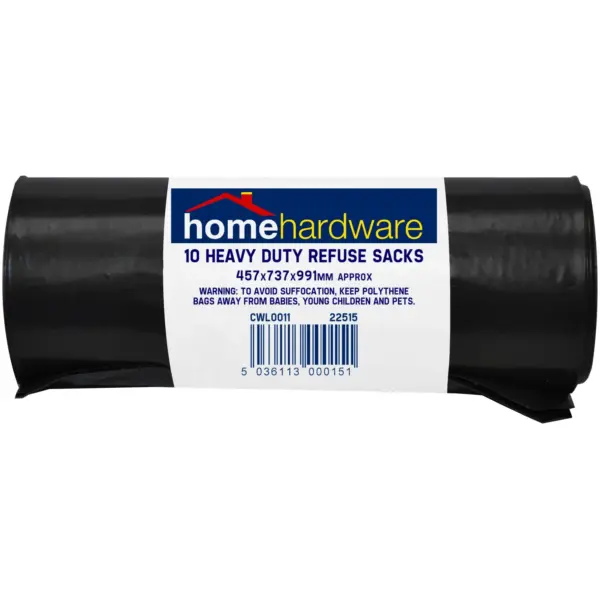 HomeHardware Heavy Duty Refuse Bags 10 Pack 90L Capacity 46cm