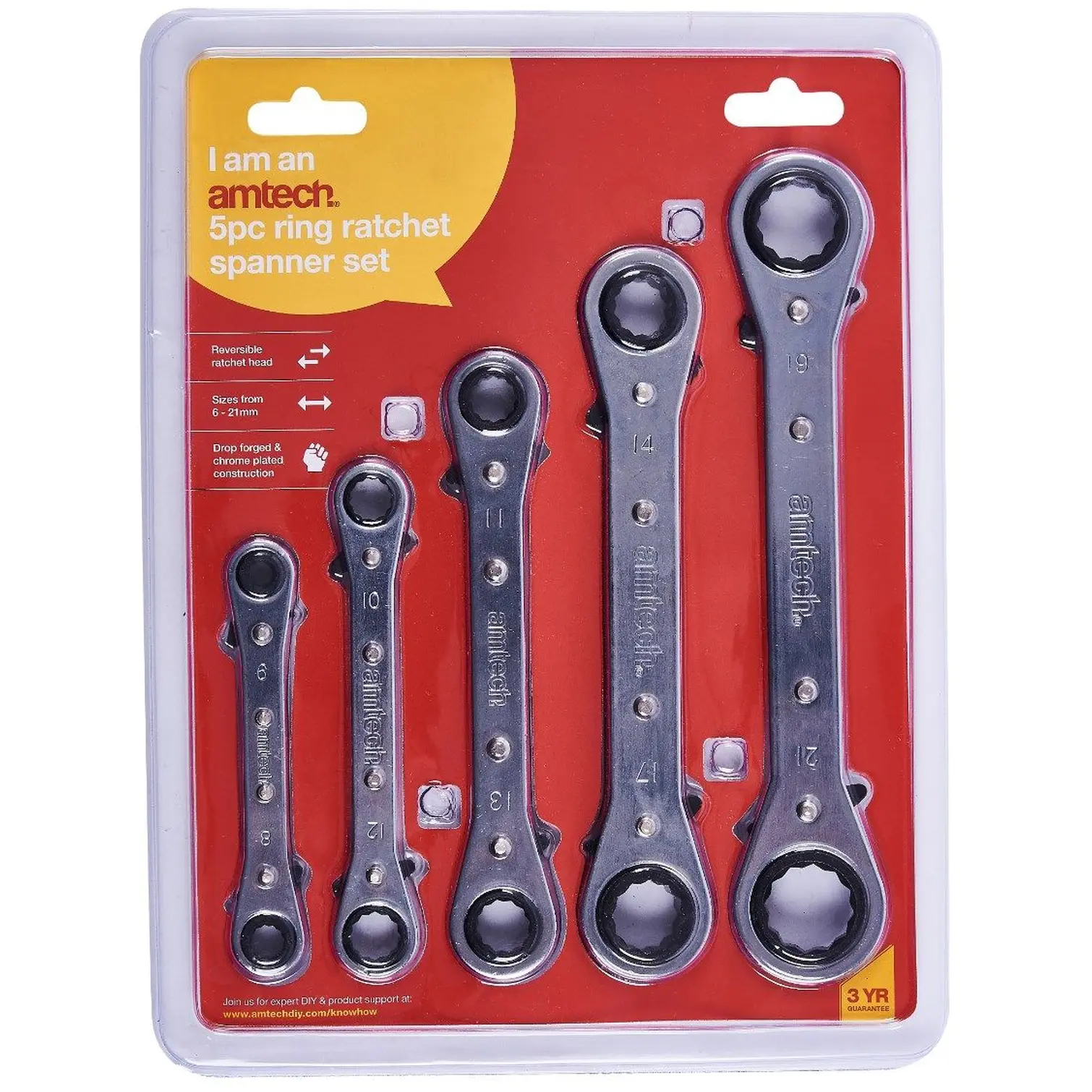 Amtech 5pc Ring Ratchet Spanner Set