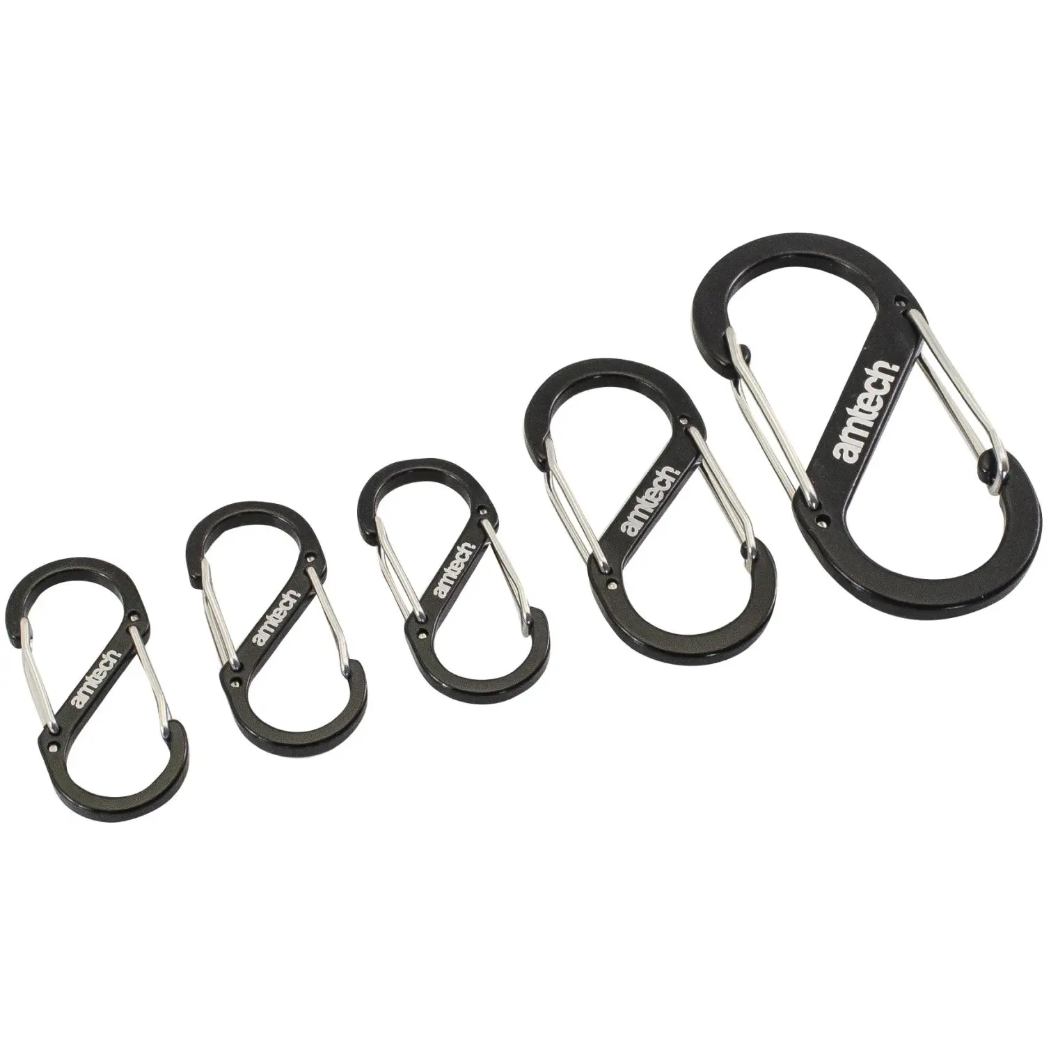 Am-Tech 5 Piece Dual Carabiner Set