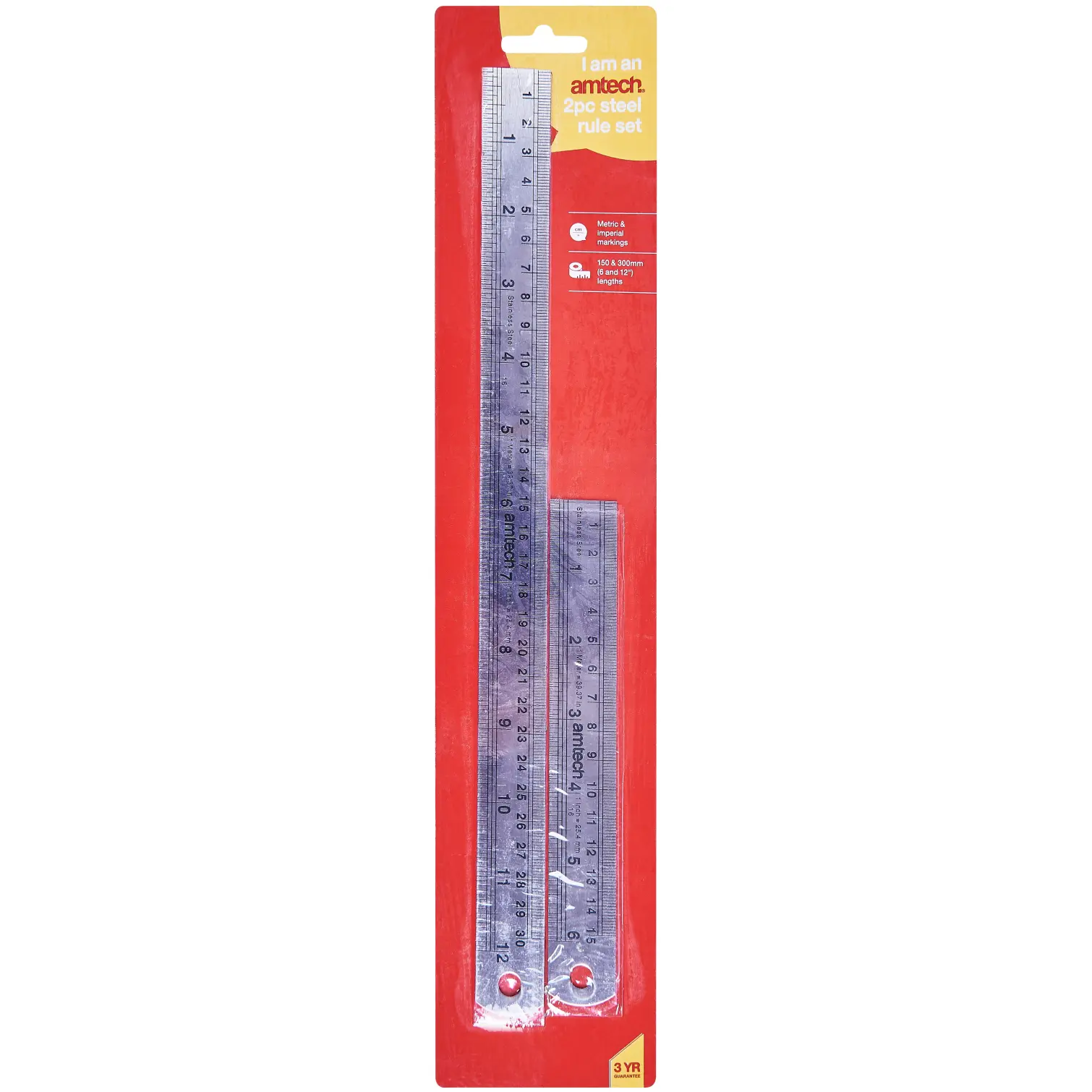 Amtech Set of 2 Steel Rules