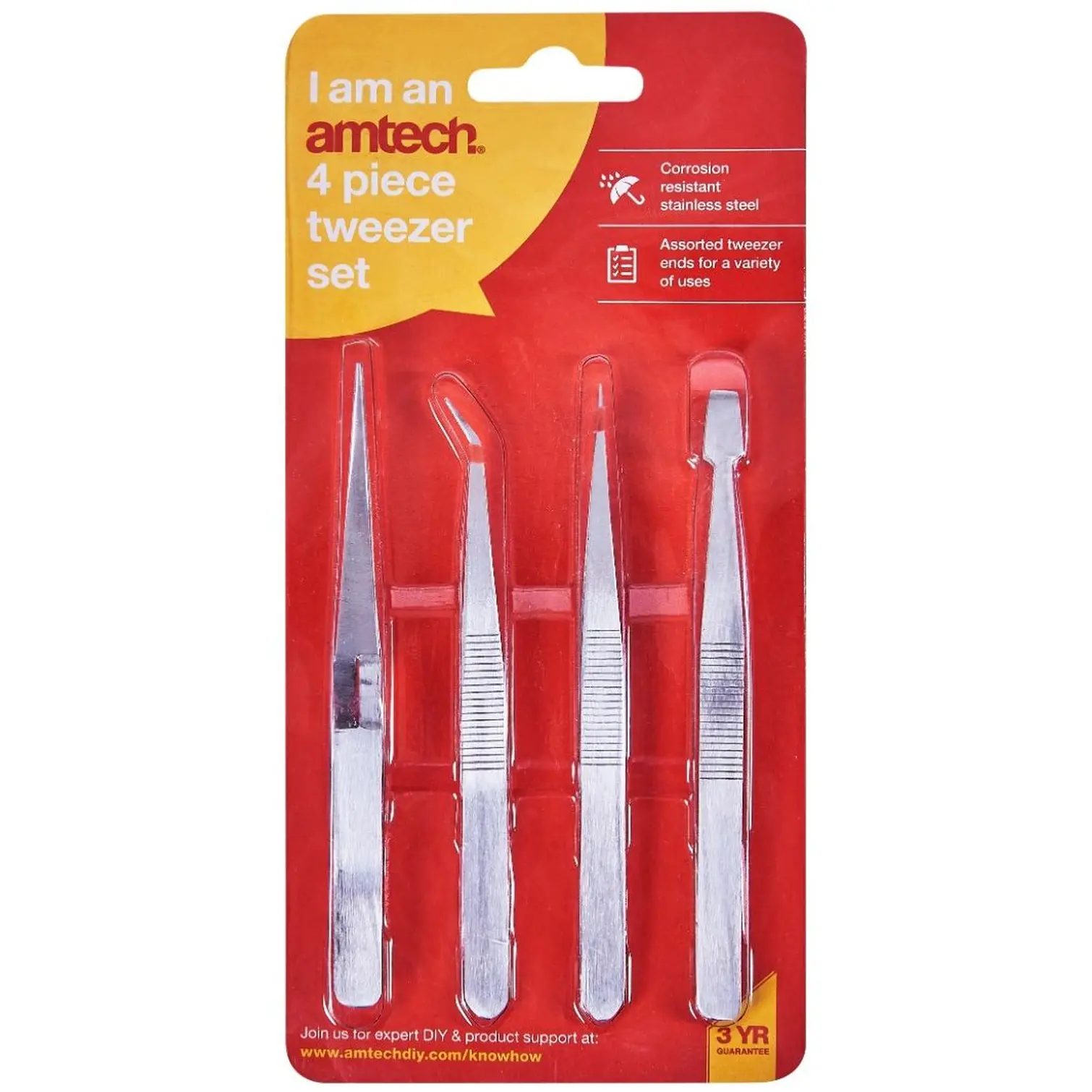 Amtech Set of 4 Tweezers