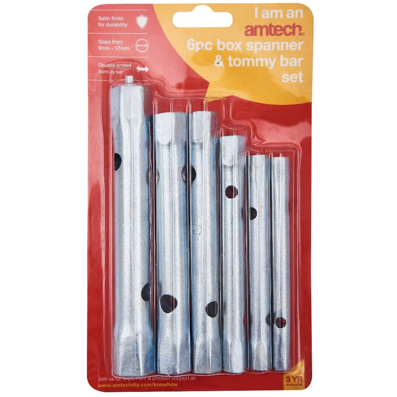 Am-Tech 6pc Box Spanner & Tommy Bar