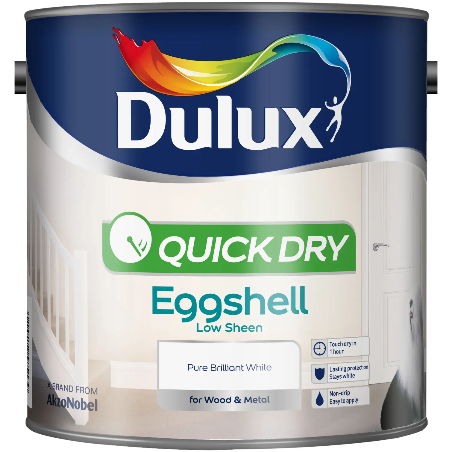 Dulux Quick Dry Eggshell Pure Brilliant White 2.5L