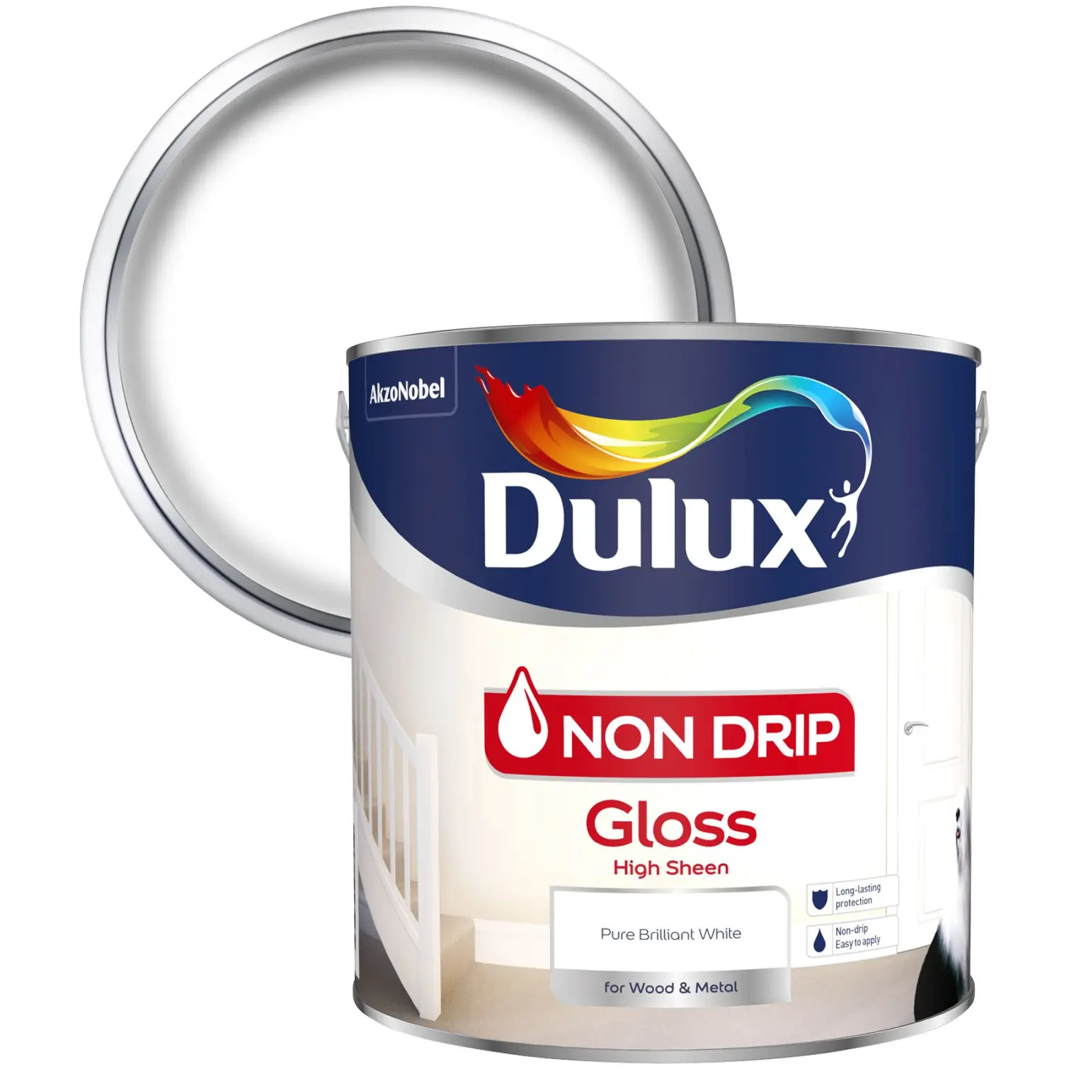 Dulux Non Drip Gloss Pure Brilliant White 2.5L
