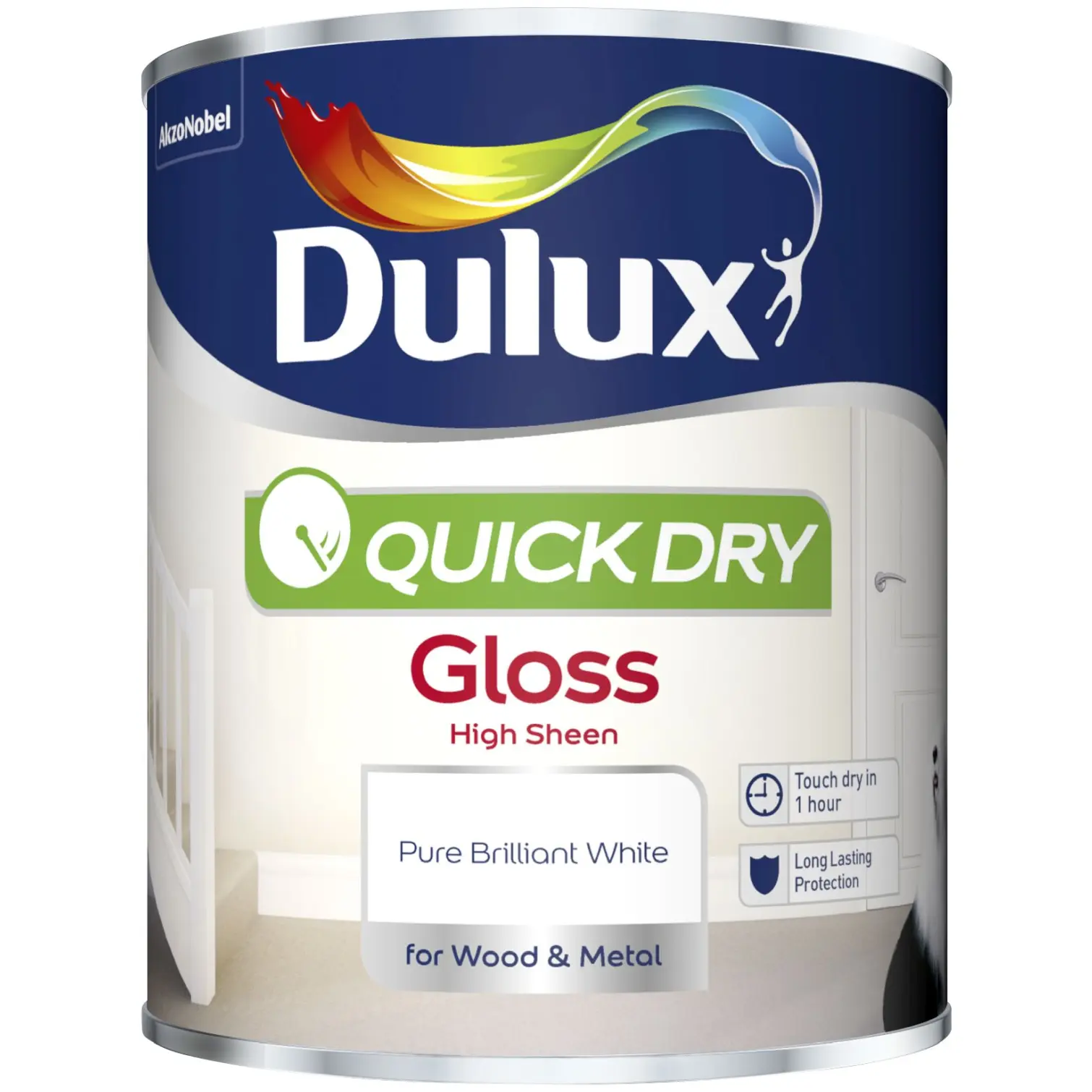 Dulux Quick Dry Gloss Pure Brilliant White 750ml
