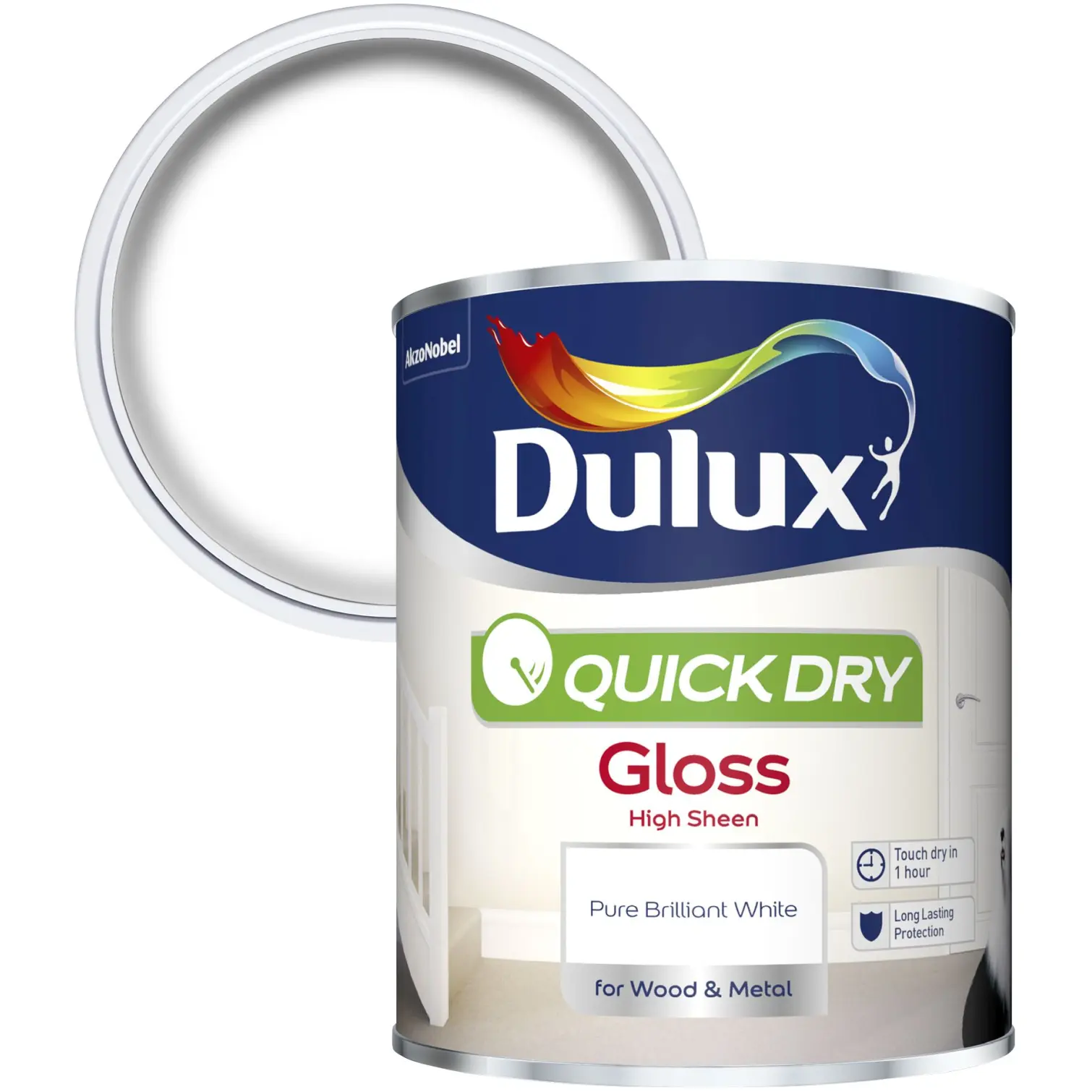Dulux Quick Dry Gloss Pure Brilliant White 750ml