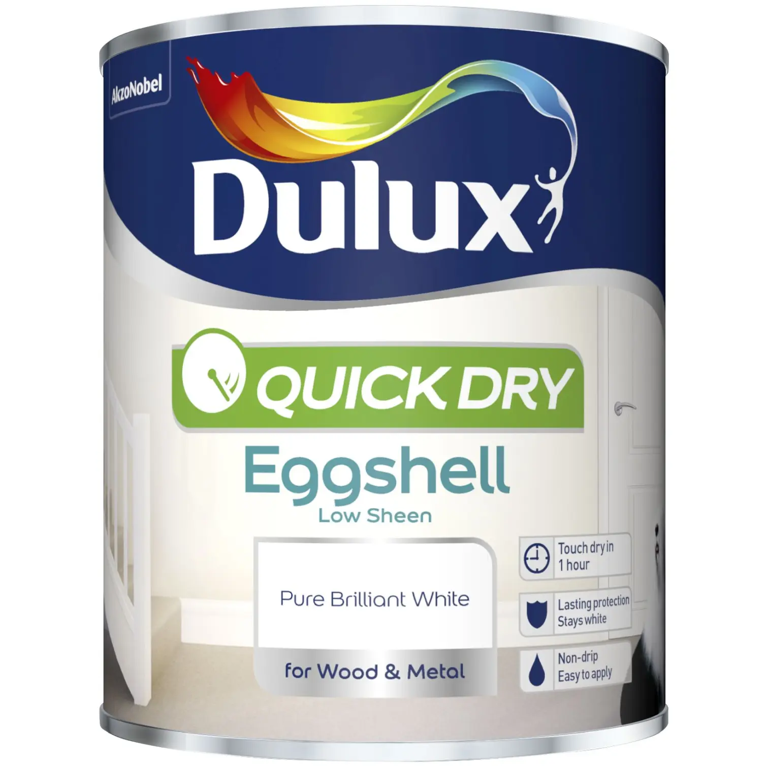 Dulux Quick Dry Eggshell Pure Brilliant White 750ml