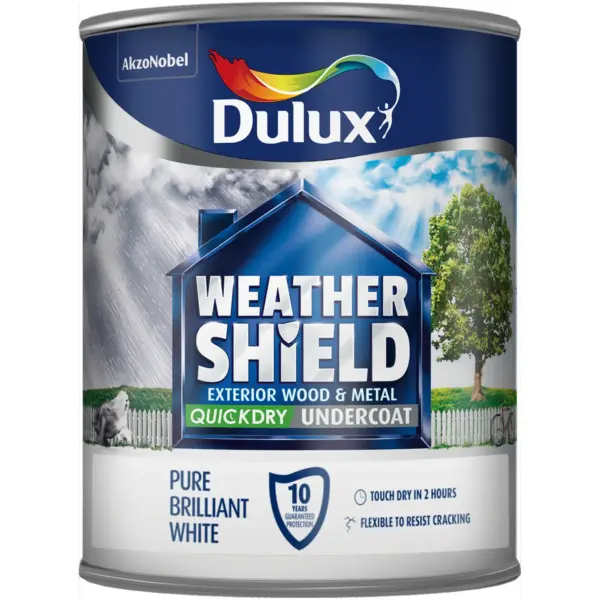 Dulux Quick Dry Weathershield Undercoat Pure Brilliant White 750ml