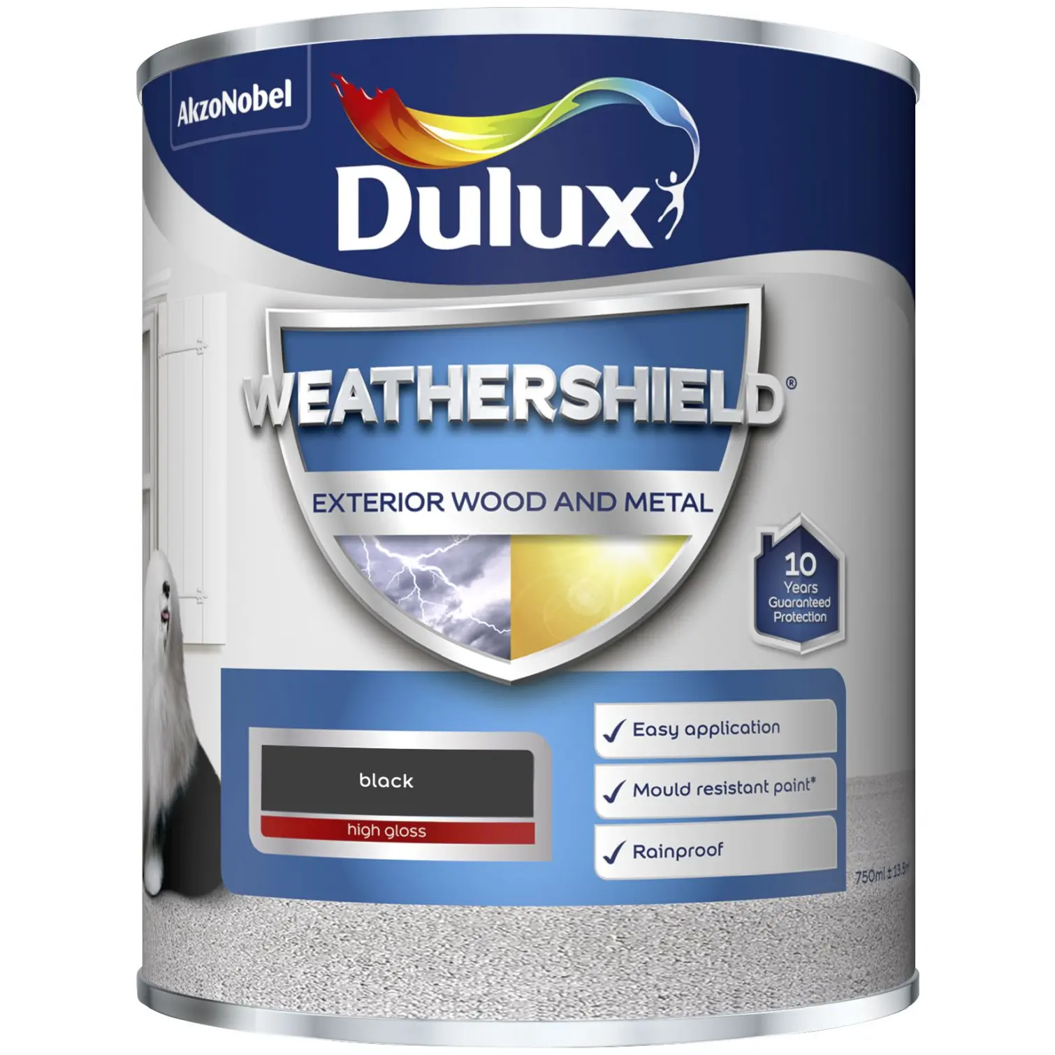 Dulux Weathershield Exterior Gloss Black 750ml