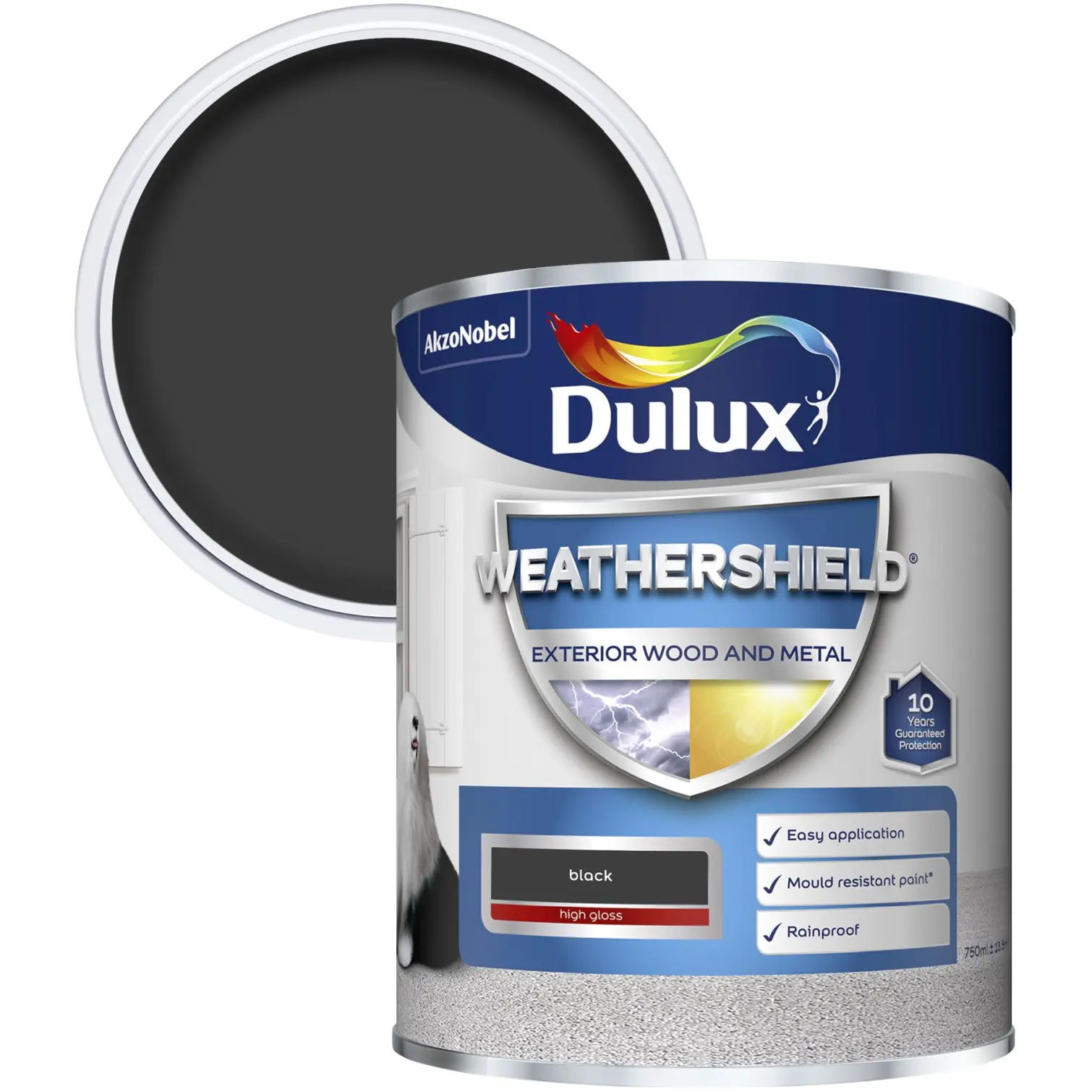 Dulux Weathershield Exterior Gloss Black 750ml