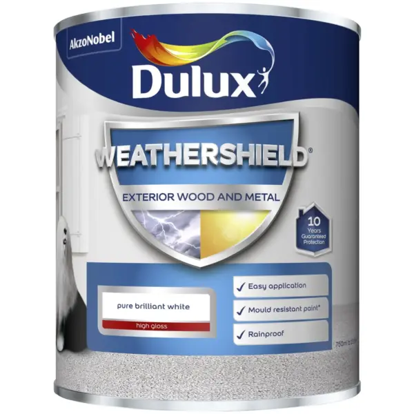 Dulux Weathershield Exterior Gloss Pure Brilliant White 750ml