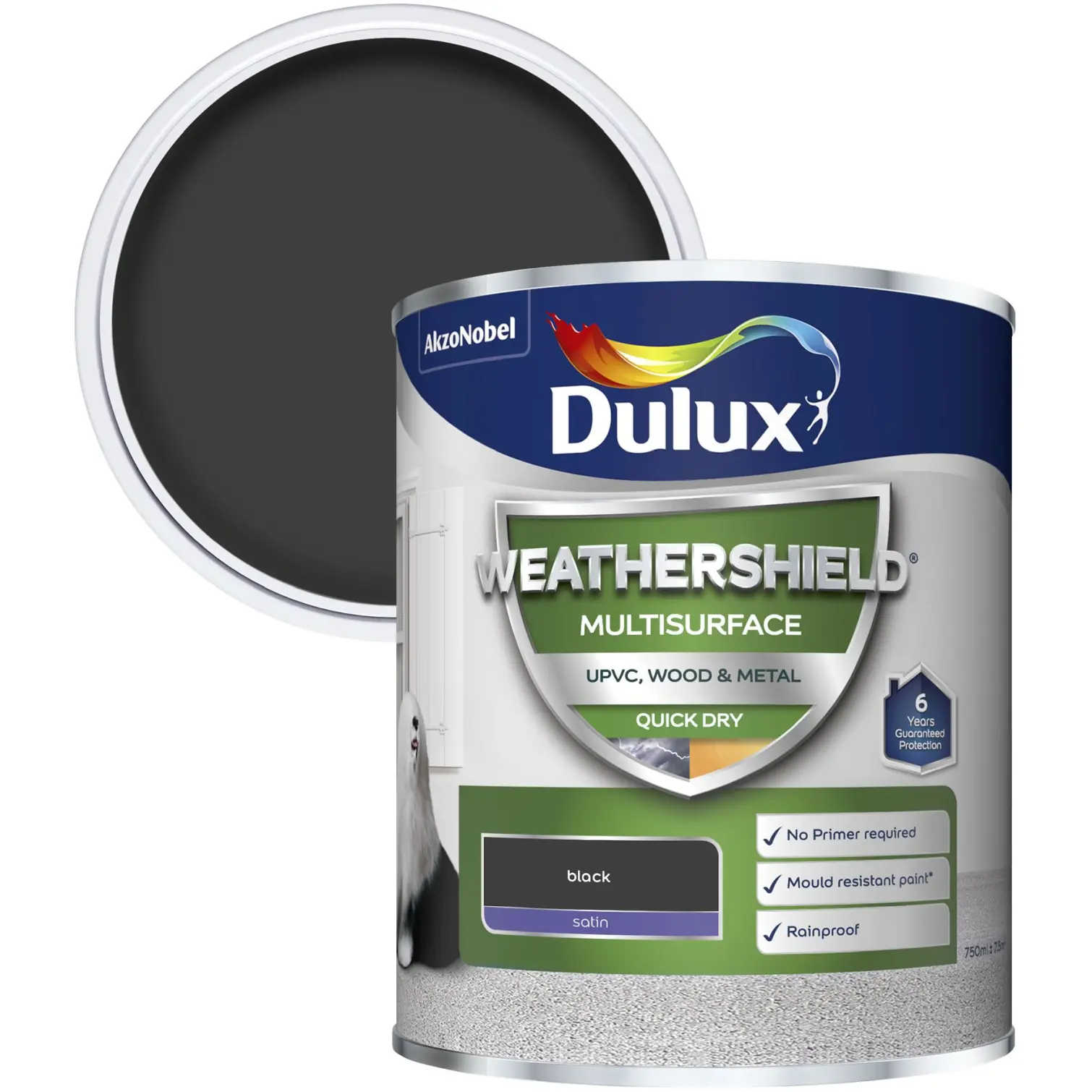 Dulux Weathershield Multi Surface Paint Black 750ml