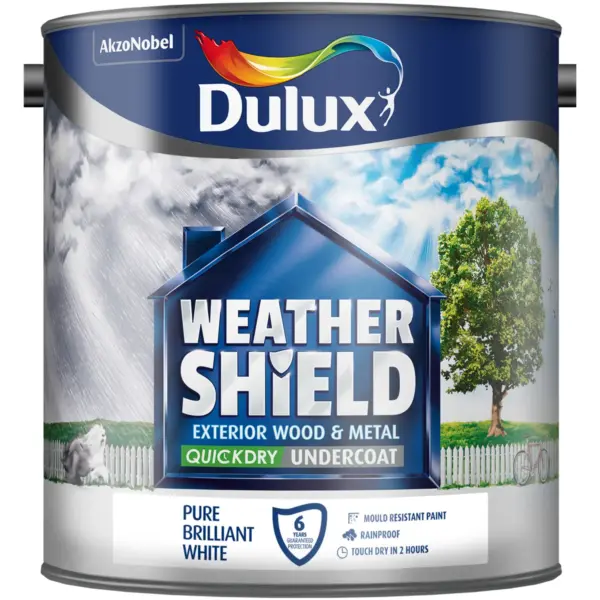 Dulux Quick Dry Weathershield Undercoat Pure Brilliant White 2.5L