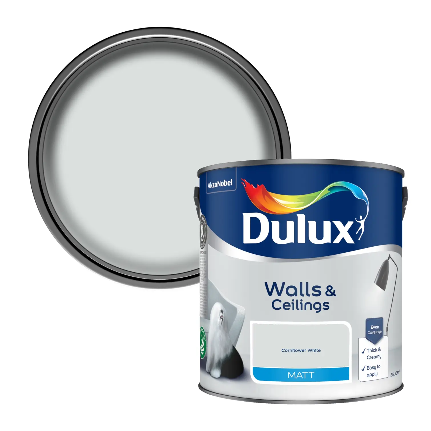 Dulux Matt Cornflower White 2.5L