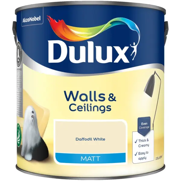 DUL0165 Dulux Matt Daffodil White 2.5L