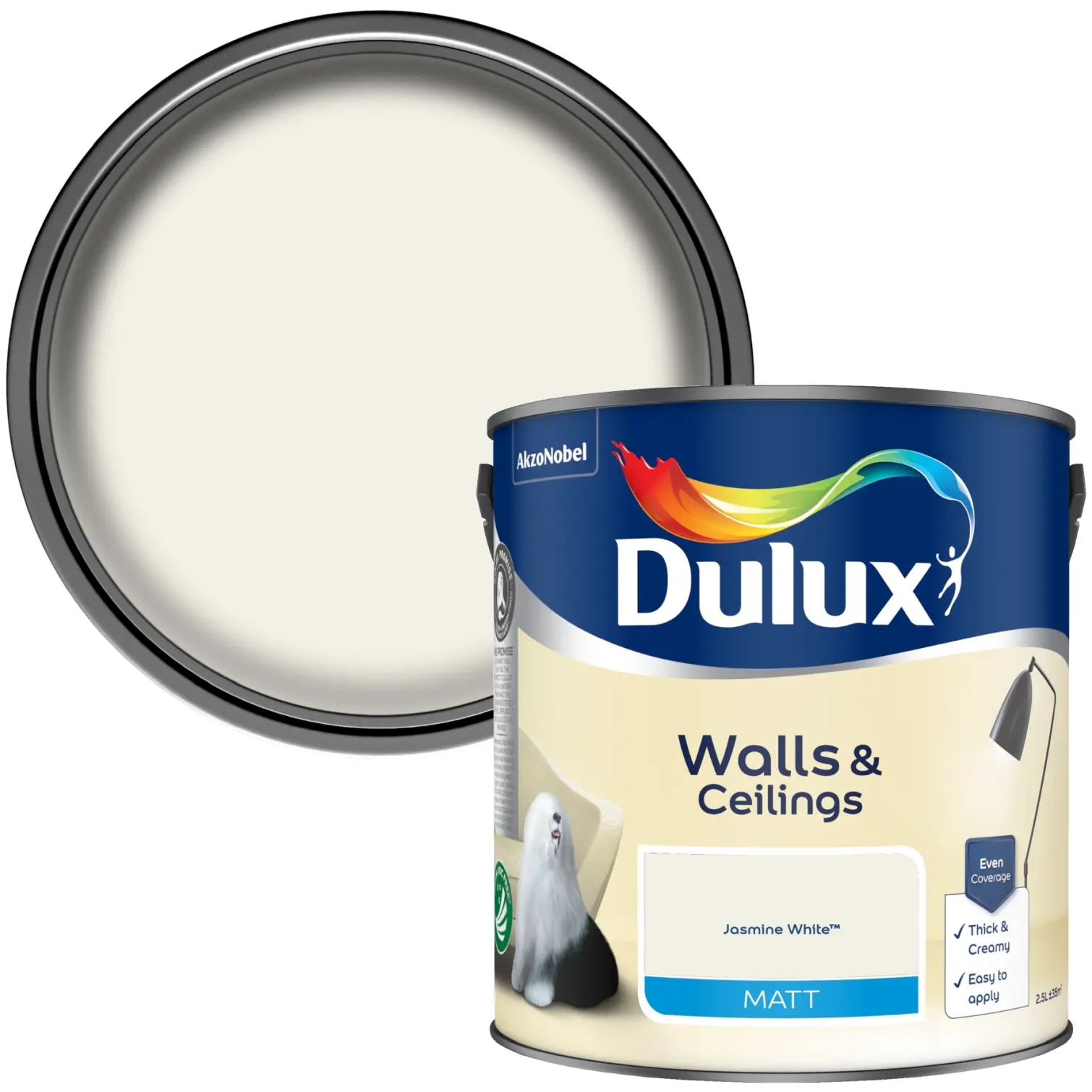 Dulux Matt Jasmine White 2.5L