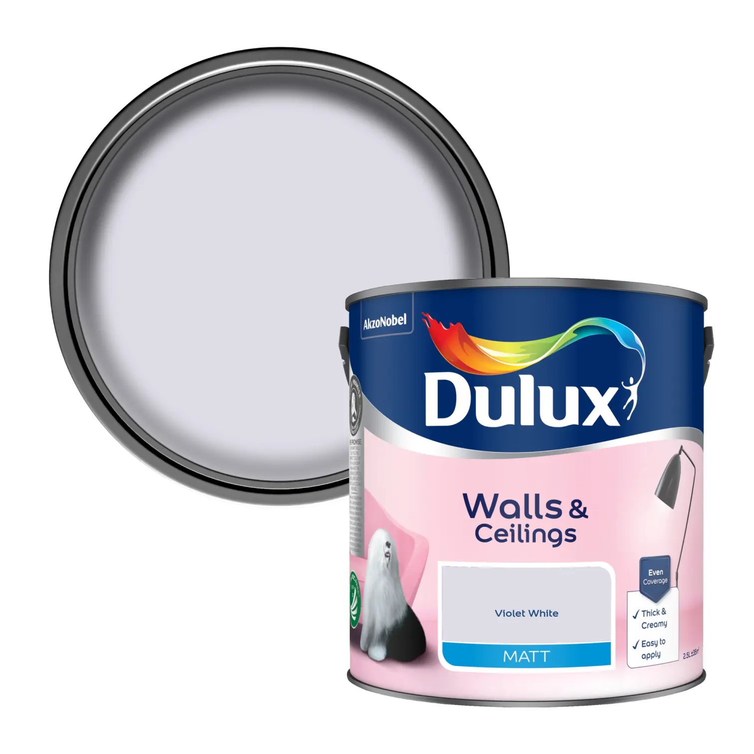 Dulux Matt Violet White 2.5L