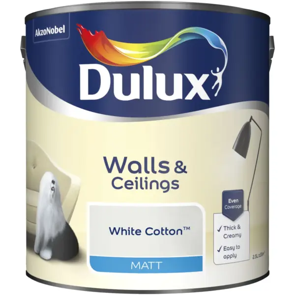 Dulux Matt White Cotton 2.5L