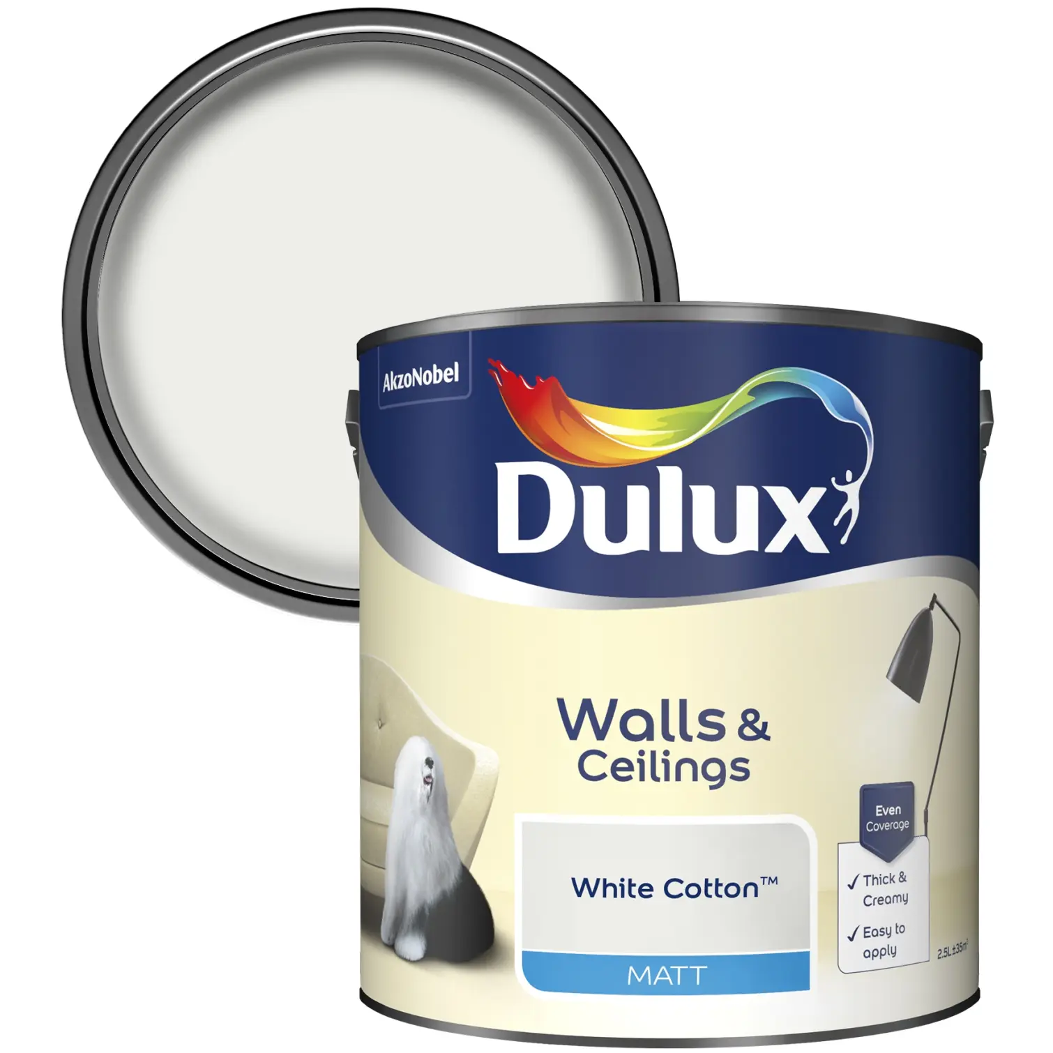Dulux Matt White Cotton 2.5L
